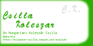 csilla koleszar business card
