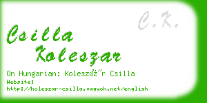 csilla koleszar business card